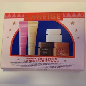 Laneige Midnight Minis Hydrating Lip Balm & Moisturizer 5 Piece Set, NIB